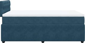 vidaXL Κρεβάτι Boxspring με Στρώμα Μπλε 120x200 εκ. Βελούδινο