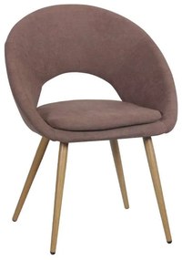 Πολυθρόνα C-905 63x58x85cm Brown Σετ 2τμχ Metal, Fabric