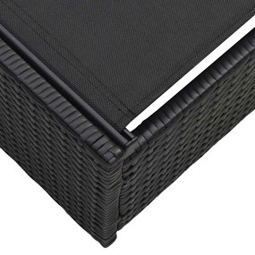 vidaXL Καρέκλα Ήλιου Μαύρη 60 x 200 x 27 cm Πολυ Ρατάν