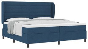 vidaXL Κρεβάτι με στρώμα Μπλε 200x200 εκ Υφάσματος