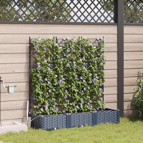 vidaXL Ζαρντινιέρες κήπου Γκρι 120 x 40 x 126 cm Ατσάλι
