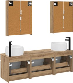 vidaXL Σετ Ντουλαπιών Μπάνιου 5 τμχ. Artisan Δρυς Επεξεργασμένο Ξύλο
