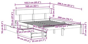 ΣΚΕΛΕΤΟΣ ΚΡΕΒ. ΧΩΡΙΣ ΣΤΡΩΜΑ ΛΕΥΚΟ 160X200 ΕΚ ΜΑΣΙΦ ΠΕΥΚΟ 3301519