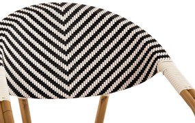 Πολυθρόνα Bamboo Look Μαύρο-Λευκό 57x55x82 Εκ.