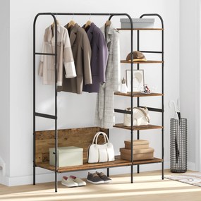 vidaXL Ράφι Ρούχων με Ράφια Παλιό Ξύλο 120x44x160 εκ. Φτιαγμένο Ξύλο