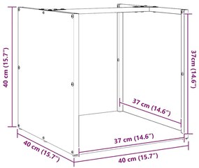 Ράφι για καυσόξυλα 40x40x40 cm Ατσάλι σκληρυθέν στον αέρα - Ασήμι