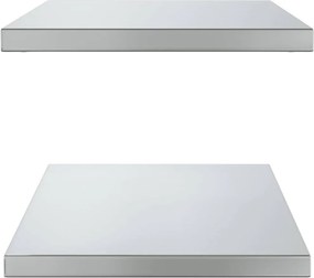 vidaXL Ράφια Τοίχου 2 τεμ. Ασημί 75x40 εκ. Ανοξείδωτο Ατσάλι