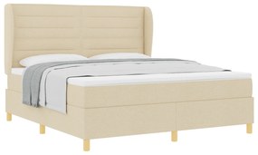vidaXL Κρεβάτι με Στρώμα Κρεμ 180x200 εκ. Υφάσματος