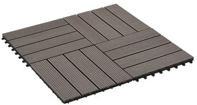 vidaXL Πλακάκια Deck 11 τεμ. Σκούρο Καφέ 30 x 30 εκ. 1 μ² από WPC