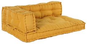 vidaXL Μαξιλάρι για καναπέ παλέτας 3 pcs Κίτρινο ύφασμα