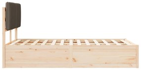 vidaXL Σκελετός Κρεβατιού με Επενδεδυμένο Κεφαλάρι Taupe 120 x 200 cm