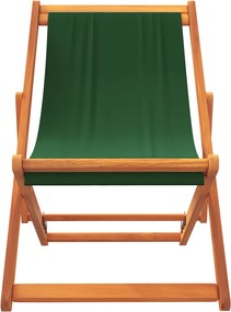 vidaXL Καρέκλες Παραλίας Πτυσσόμενες 2 τεμ. Πράσινες Υφασμάτινες