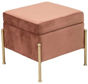 Stool-trunk Panton velvet rotten apple-golden 40x40x36,5cm 40x40x36.5 εκ.