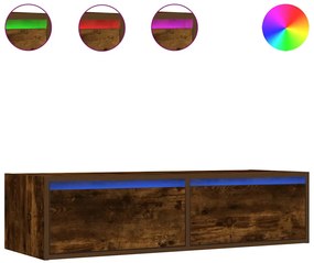 vidaXL Έπιπλο Τηλεόρασης με LED Καπνιστή Δρυς 100X35,5x25 εκ.
