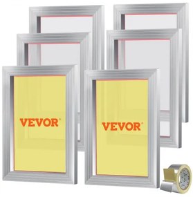 VEVOR Screen Printing Kit Silk Screen Printing Frame 10x14in 156 Count Mesh 6pcs