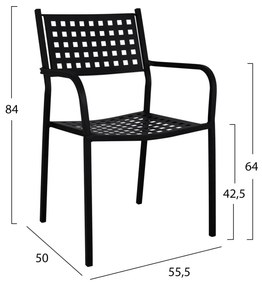 ΠΟΛΥΘΡΟΝΑ ΜΕΤΑΛΛΙΚΗ  ZETA ΣΕ ΜΑΥΡΟ ΜΑΤ ΧΡΩΜΑ 55,5x50x84 cm