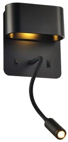 Απλίκα Φωτιστικό Τοίχου LED 8W 3000K 640LM PRIAMUS Aca-V86LEDW45BK-Μαύρο V86LEDW45BK