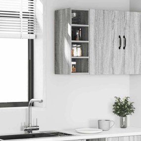 VidaXL Κρεμαστό Ντουλάπι "Riga" Γκρι Sonoma 20x29,5x60 εκ. από Τεχνητό Ξύλο