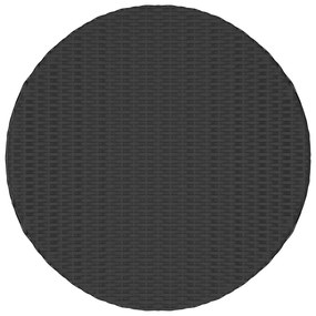 vidaXL Τραπέζι Κήπου Μαύρο 68 x 68 x 30 εκ. από Συνθετικό Ρατάν