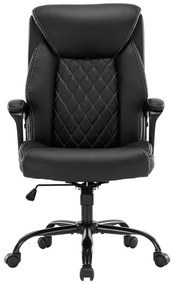 Καρέκλα γραφείου διευθυντή Victory pakoworld pu μαύρο - Τεχνόδερμα - 256-000005