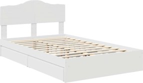 vidaXL Κρεβάτι Αποθήκης Λευκό 120 x 200 cm Επεξεργασμένο ξύλο