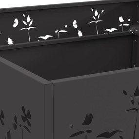 vidaXL Τζάκι Τετράγωνο Μαύρο 80x80x30 εκ Από Ατσάλι