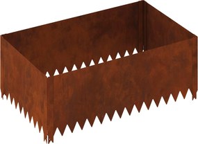vidaXL Περίγραμμα γκαζόν 4 τμχ. 100 x 60 x 35 cm Ατσάλι Σκ rusty
