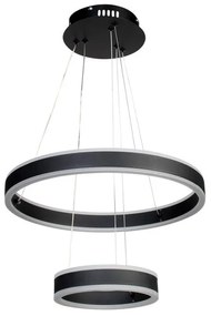 Κρεμαστό Φωτιστικό Οροφής Φ40-Φ20 εκ. LED 88W 4000K μαύρο - GLOBOBOX C933/42BK-933-42-2-Μαύρο 933-42-2