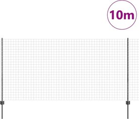 vidaXL Περίφραξη Euro με Στήλη 10 x 1,2 μ PVC-Επικαλυμμένο Ατσάλι Γκρι