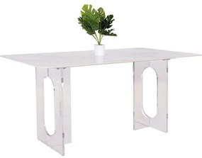 Τραπέζι Τραπεζαρίας Aether HM9769.01 160x90x75cm 12mm Top-Ακρυλικό White Ceramic