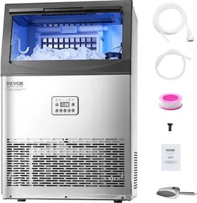 VEVOR Commercial Ice Maker Freestanding Cabinet Machine 90lbs/24H 50 Ice Cubes