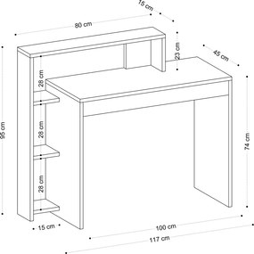 Γραφείο Λευκό TRELLA 117x45x95