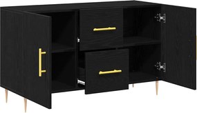 vidaXL Πλαϊνό γραφείο Μαύρη Οξυά 100 x 36 x 60 εκ. Επεξεργασμένο ξύλο