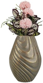 Βάζο 697ELD1217 Φ17,5x24,5cm Grey-Gold Aberto Design Ceramic