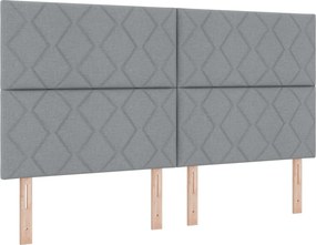 vidaXL Κρεβάτι box spring με στρώμα Ανοιχτό γκρι 180 x 200 cm Ύφασμα