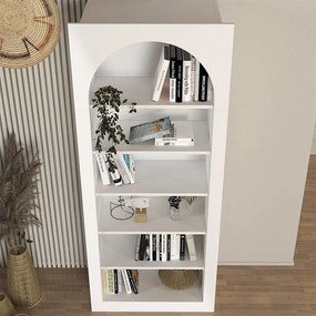 Βιβλιοθήκη Voila Megapap χρώμα λευκό 74x35x180εκ.