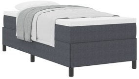 vidaXL Κρεβάτι Σκελετός Σκούρο Γκρι 90x190 εκ Καπιτονέ Υφασμα