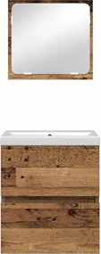 vidaXL Σετ Επίπλων Μπάνιου με συρτάρι 2 pcs Παλαιό Ξύλο και Λευκό