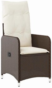 vidaXL Σέτ φαγητού για κήπο με μαξιλάρι 5 pcs Καφέ Πολυ ράταν