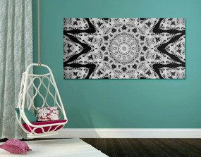 Εικόνα ενδιαφέρουσα Mandala σε μαύρο & άσπρο - 120x60