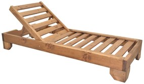 Ξαπλώστρα Zalka pakoworld L1 σε καρυδί απόχρωση 66x197x28εκ - 363-000012