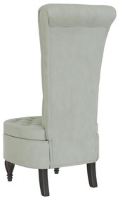 vidaXL Πολυθρόνα με Ψηλή Πλάτη/Σχεδιασμός με Κουμπιά Αν.Γκρι Βελούδινη