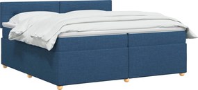 vidaXL Κρεβάτι box spring με στρώμα Μπλε 200 x 200 cm Ύφασμα