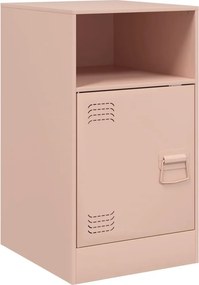 vidaXL Κομοδίνο Ροζ 34,5x39x62 εκ. από Χάλυβα