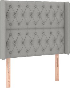vidaXL Κρεβάτι Boxspring με Στρώμα &amp; LED Αν.Γκρι 90x190 εκ. Υφασμάτινο
