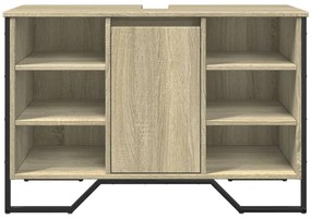 vidaXL Ντουλάπι Νιπτήρα Μπάνιου Sonoma Δρυς 91x35x60 εκ. Επεξ. Ξύλο