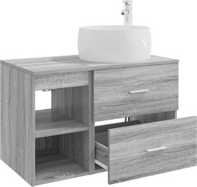 vidaXL Σετ Επίπλων Μπάνιου 2 pcs Γκρι Sonoma Επεξεργασμένο Ξύλο