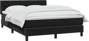 vidaXL Κρεβάτι Boxspring με Στρώμα Μαύρο 160x210 εκ. Βελούδινο