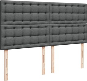 vidaXL Κρεβάτι Boxspring με Στρώμα Σκούρο Γκρι 180x200 εκ Υφασμάτιν