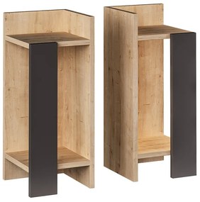 Κομοδίνο Immerse pakoworld σετ 2 τμχ. oak-ανθρακί 27x25x60εκ Model: 119-001181